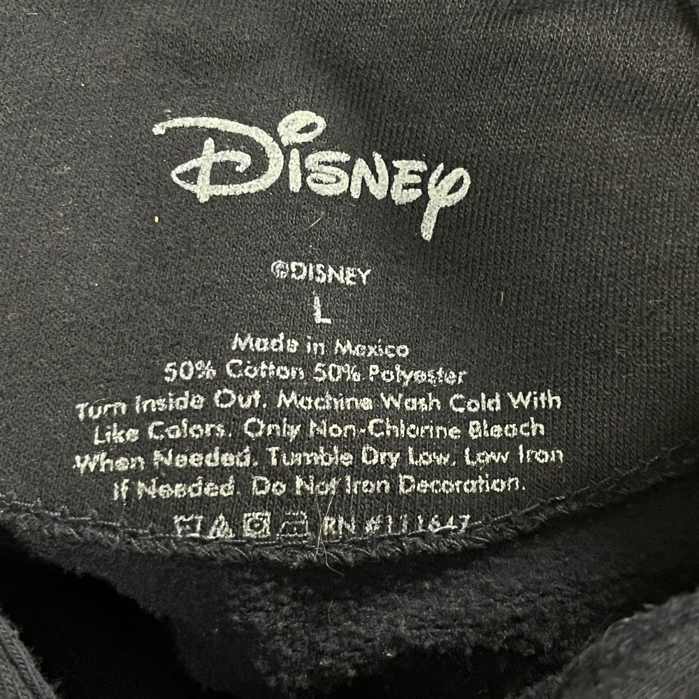 VTG Disney Mens L Pilot Mickey Mouse Hoodie Navy Graphic Pullover Y2K Wings - Picture 5 of 10